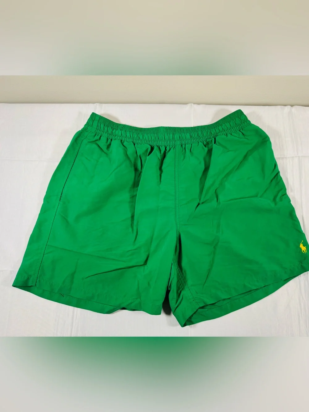 Ralph Lauren Bright Green Swim Trunks with Yellow Pony